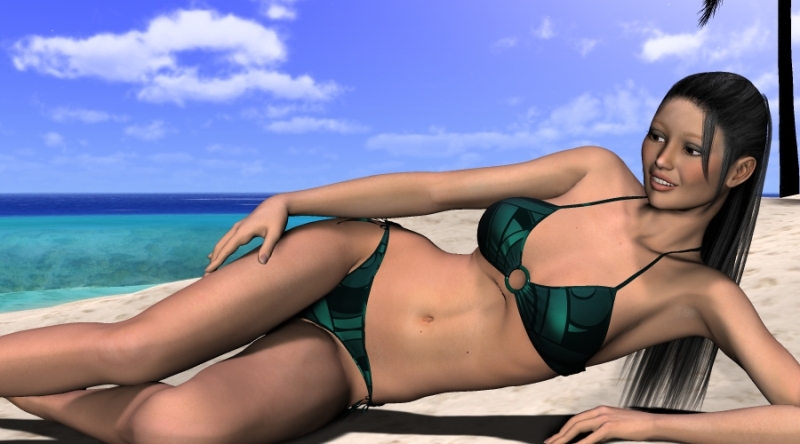 Virtual date Zoe на пляже